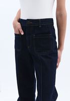 Bayan Mavi Flare Denim Pantolon