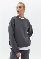 Bayan Gri Sıfır Yaka Sweatshirt