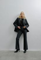 Bayan Siyah Oversize Taşlı Blazer Ceket