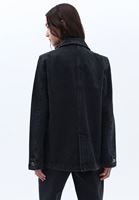 Bayan Siyah Oversize Taşlı Blazer Ceket