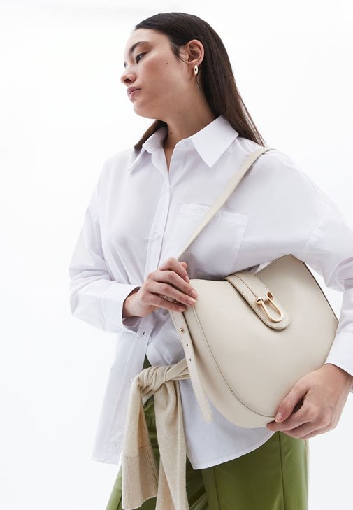 Cream Shoulder Bag with Buckle Detail Online Shopping | OXXOSHOP