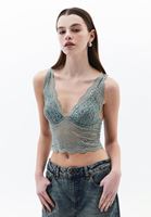 Bayan Yeşil Dantelli Bralet