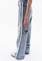 Bayan Mavi Yüksek Bel Wide-Leg Denim Pantolon