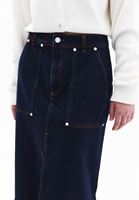 Women Blue High Rise Denim Skirt with Slit