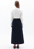 Women Blue High Rise Denim Skirt with Slit