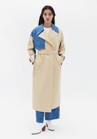 Women Beige Trenchcoat with Belt Detail