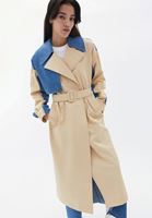 Women Beige Trenchcoat with Belt Detail