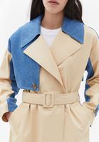 Women Beige Trenchcoat with Belt Detail