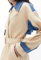 Women Beige Trenchcoat with Belt Detail