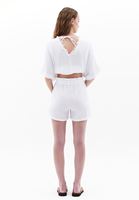 Women White Ultra High Rise Cotton Blended Shorts