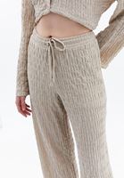 Women Beige High Rise Wide Leg Pants