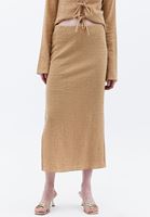 Women Beige High Rise Skirt with Slit Detail