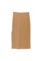 Women Beige High Rise Skirt with Slit Detail