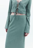 Women Green High Rise Skirt with Slit Detail