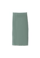 Women Green High Rise Skirt with Slit Detail