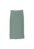 Women Green High Rise Skirt with Slit Detail