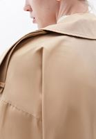 Women Beige Trench Coat with Belt Detail