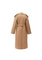 Women Beige Trench Coat with Belt Detail