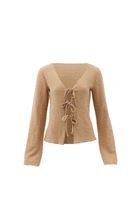 Women Beige Top with Tie-up Detail