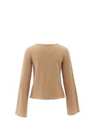 Women Beige Top with Tie-up Detail