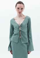 Women Green Top with Tie-up Detail