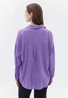 Women Purple Oversize Shirt with Pocket