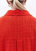 Women Red Oversize Shirt with Pocket