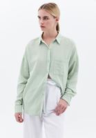 Women Green Oversize Shirt with Pocket