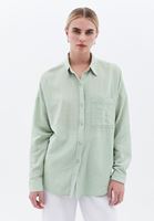 Women Green Oversize Shirt with Pocket