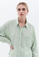 Women Green Oversize Shirt with Pocket