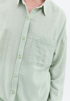 Women Green Oversize Shirt with Pocket