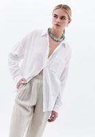 Women White Oversize Shirt with Pocket