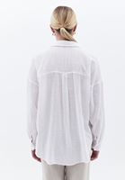 Women White Oversize Shirt with Pocket