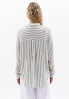 Women Mixed Oversize Shirt With Pocket Detail