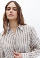 Women Mixed Oversize Shirt With Pocket Detail