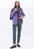 Women Purple Oversize Poplin Shirt