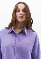 Women Purple Oversize Poplin Shirt