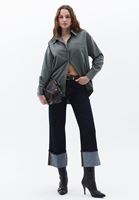 Women Khaki Oversize Poplin Shirt