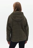 Women Green Quilted Crop Puffer Jacket