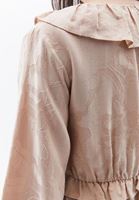 Women Beige Mini Dress with Puff Sleeves