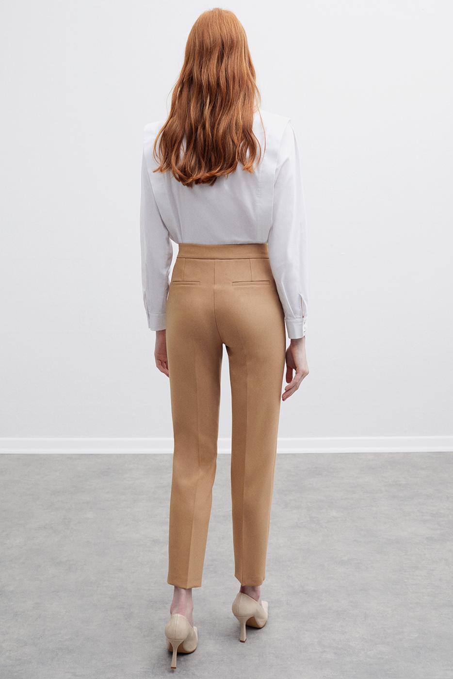 Perspective Justine Düz Paça Skinny Fit Açık Deve Tüyü Pantolon. 1