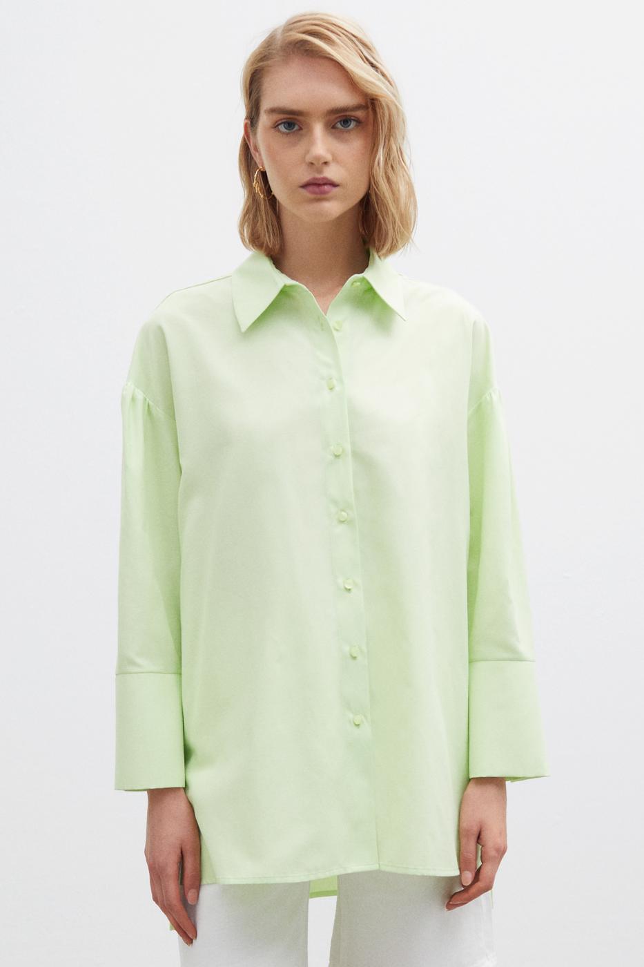 Bayan YEŞİL Danielas Neon Yeşil Renk Kadın Gömlek