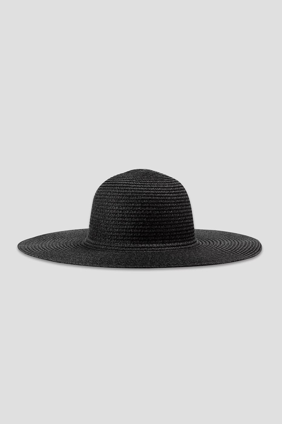 Perspective Geniş Siyah Hasır Şapka. 1