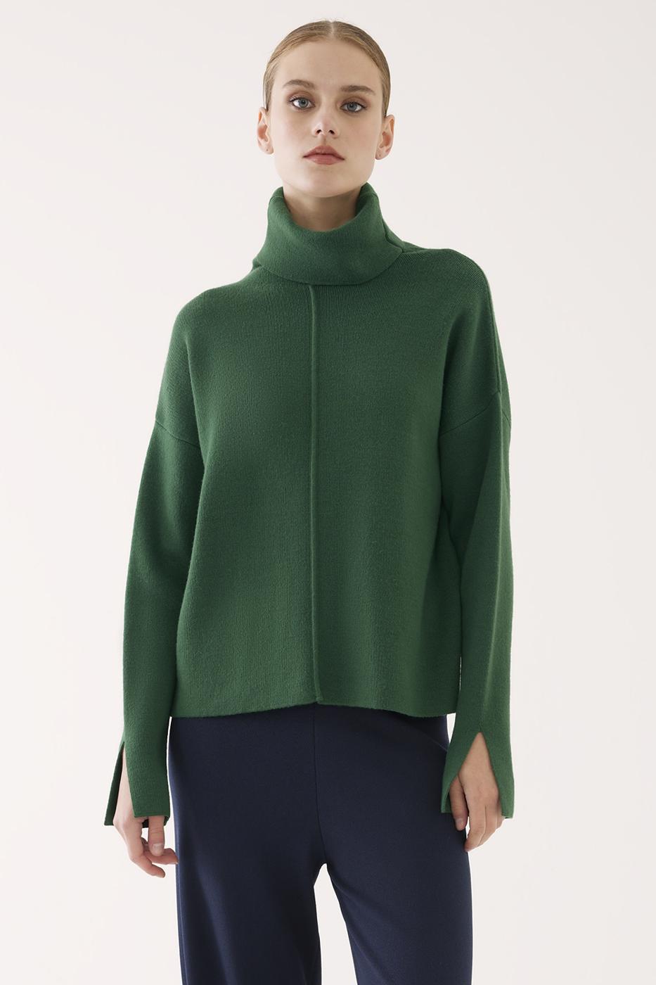 Bayan ZÜMRÜT YEŞİLİ Mayra Regular Fit Standart Boy Zümrüt Yeşili Renk Kadın Triko Bluz