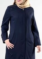 Female NAVY BLUE T 1534 New Nice Tesettür Pardesü-Alv Fashion